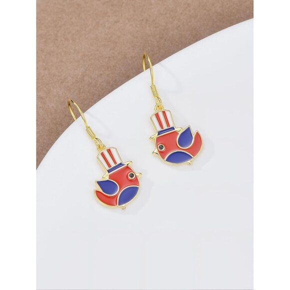 4th of July Patriotic Independence Day Dangle Earring  for Women - Picture 2 of 6